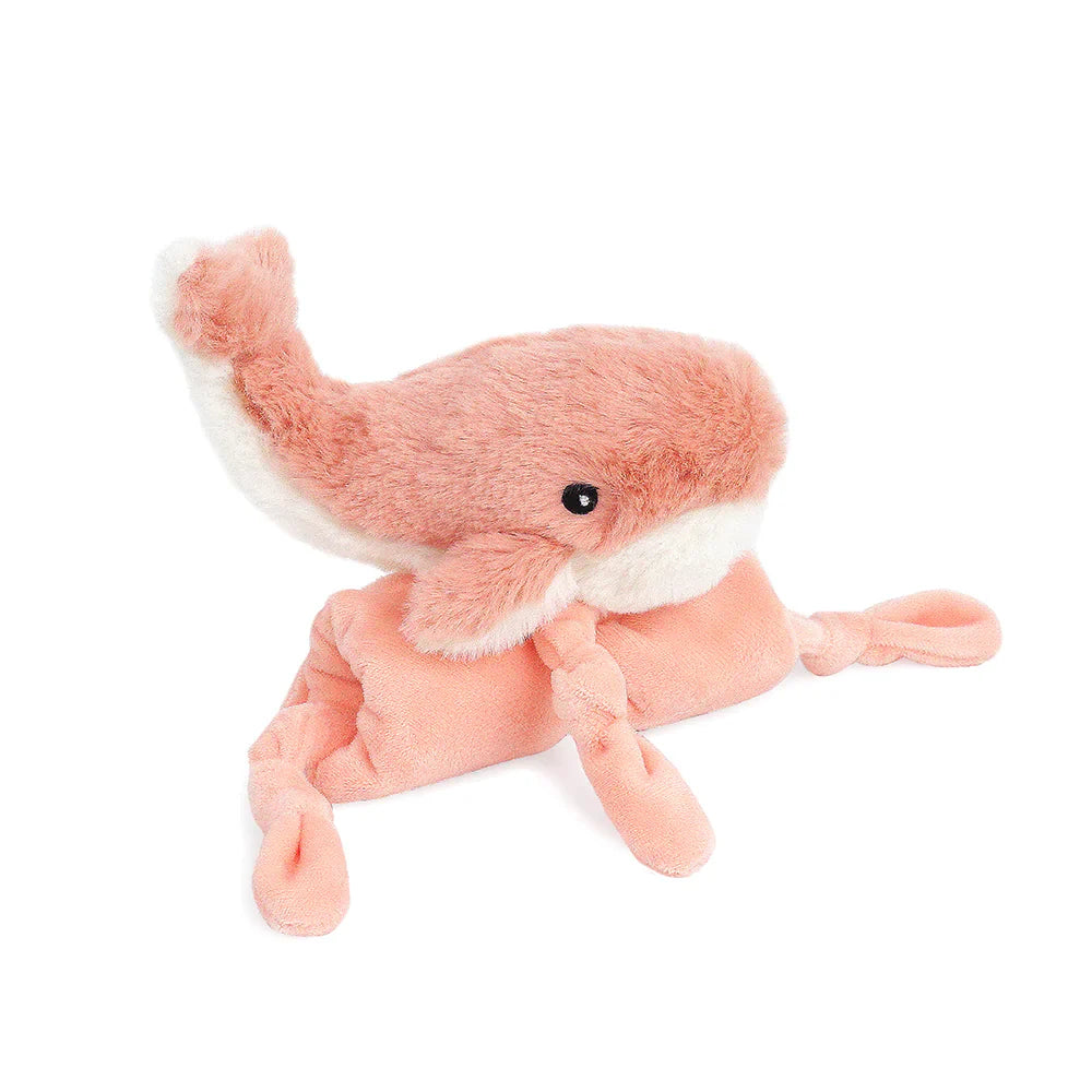 Coral Whale Knotted Security Blankie - HoneyBug