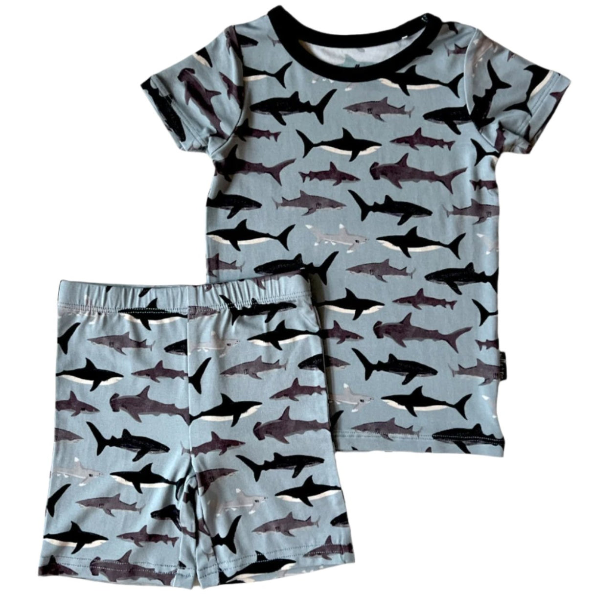 TWO PIECE SHORTIE SET- Sharks - HoneyBug
