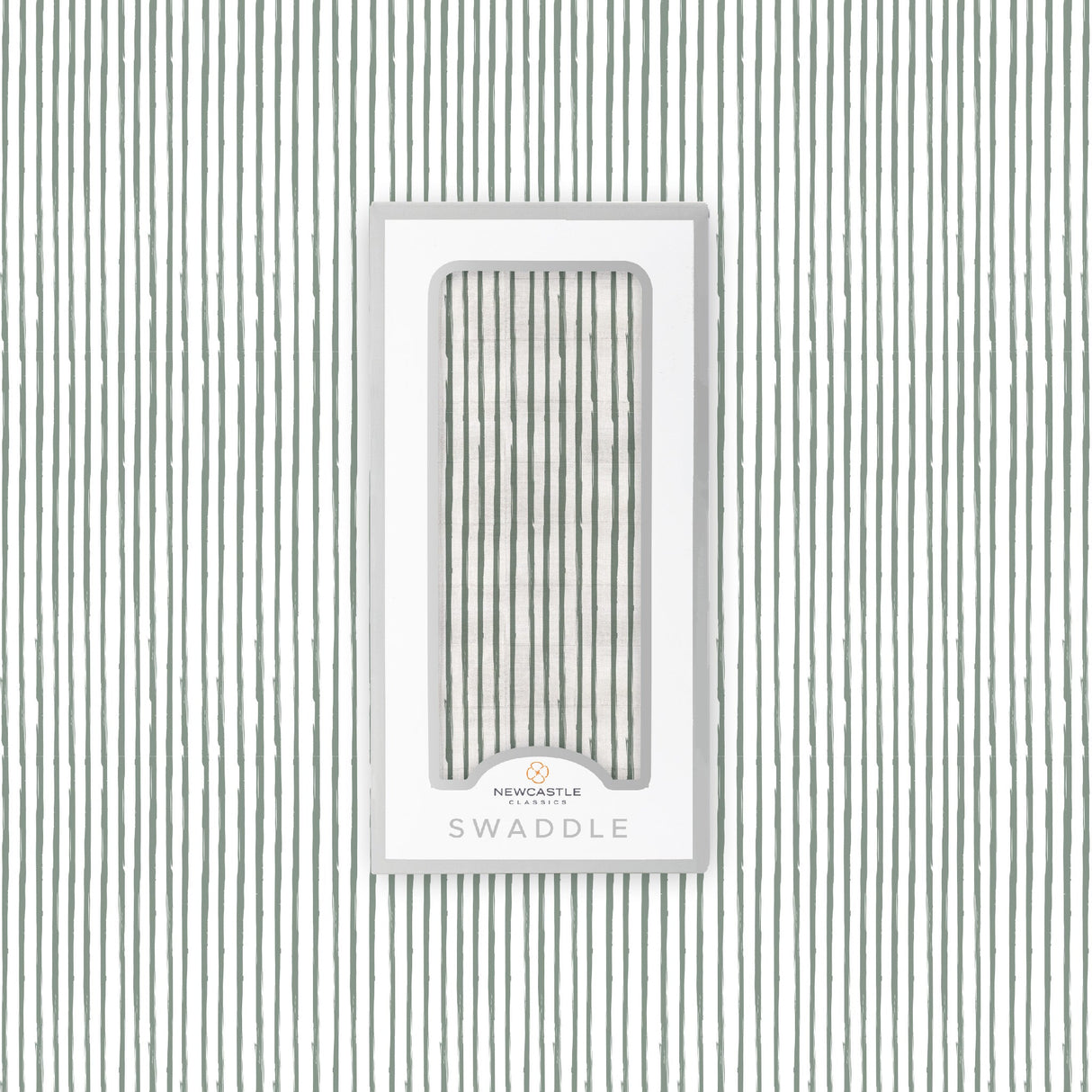Sage Green Stripe Bamboo Swaddle - HoneyBug