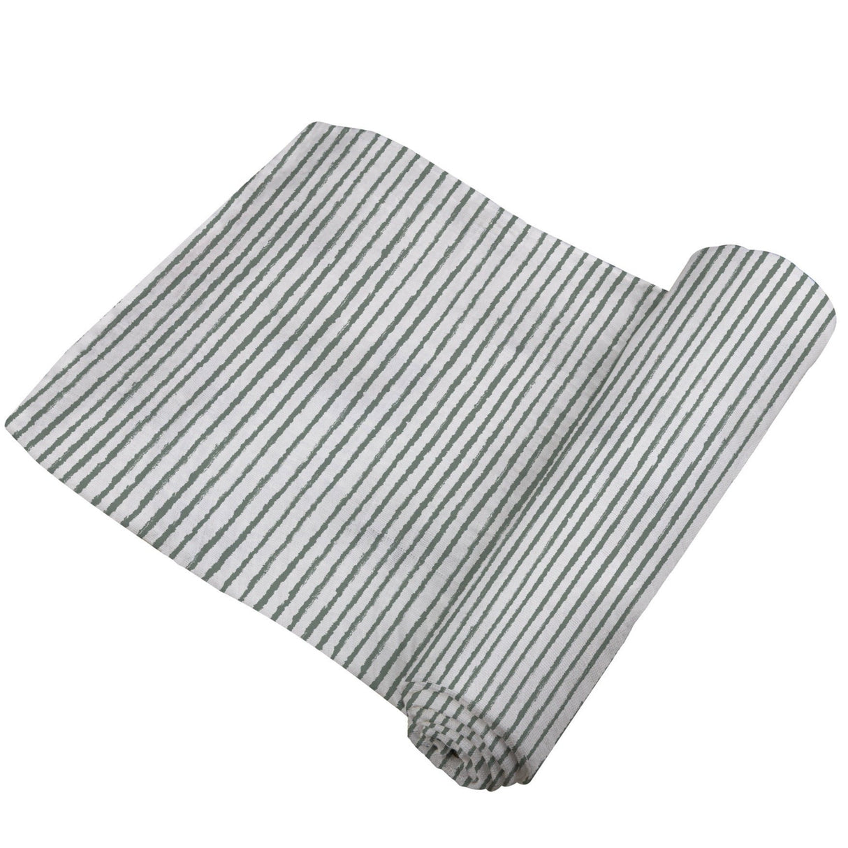 Sage Green Stripe Bamboo Swaddle - HoneyBug