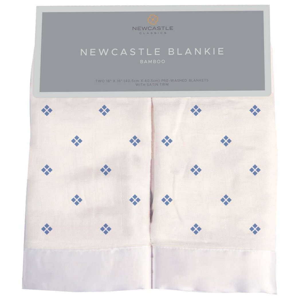 Periwinkle Diamond Polka Dot Bamboo Newcastle Blankie - HoneyBug