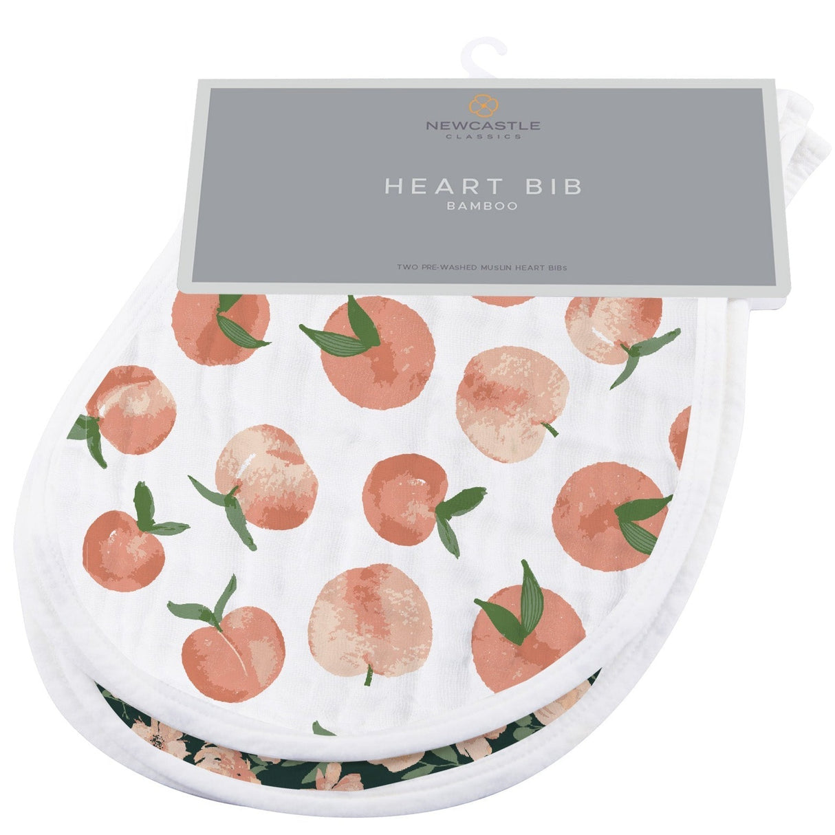 Canyon Sunset Bamboo Heart Bib 2PK - HoneyBug