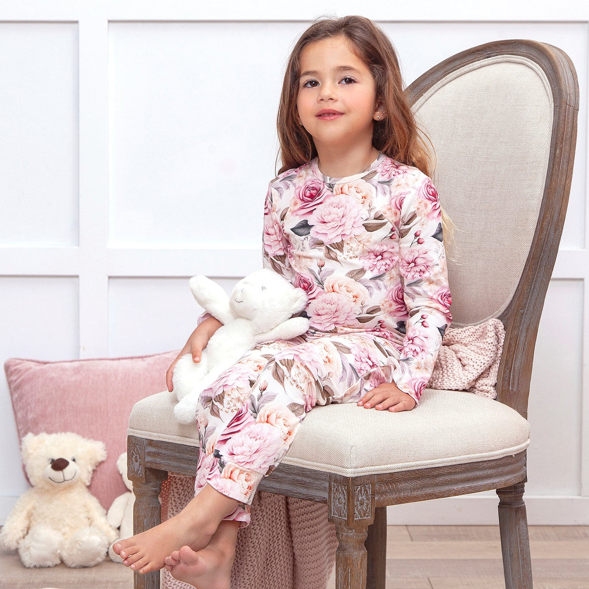 Garden Bouquet Girl's Bamboo Pajama Set - HoneyBug