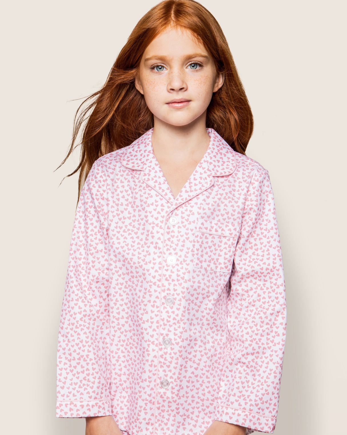Kid's Twill Pajama Set in Sweethearts