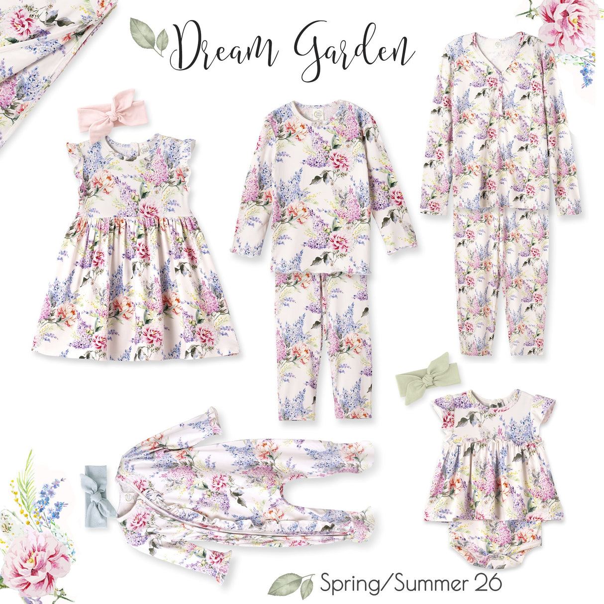 Watercolor Floral Soft Bamboo Stroller Blanket
