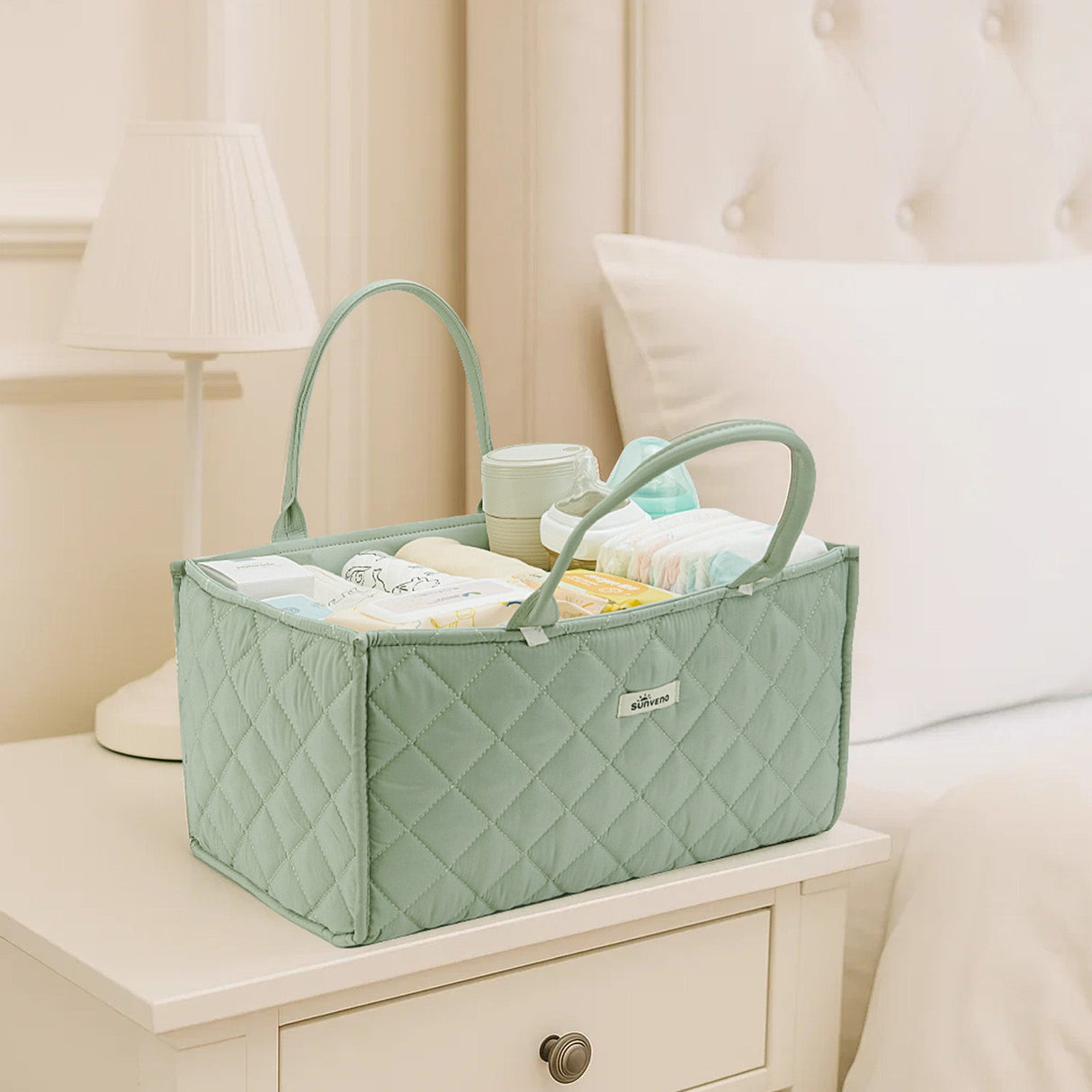 Quilted Diaper Caddy Organizer