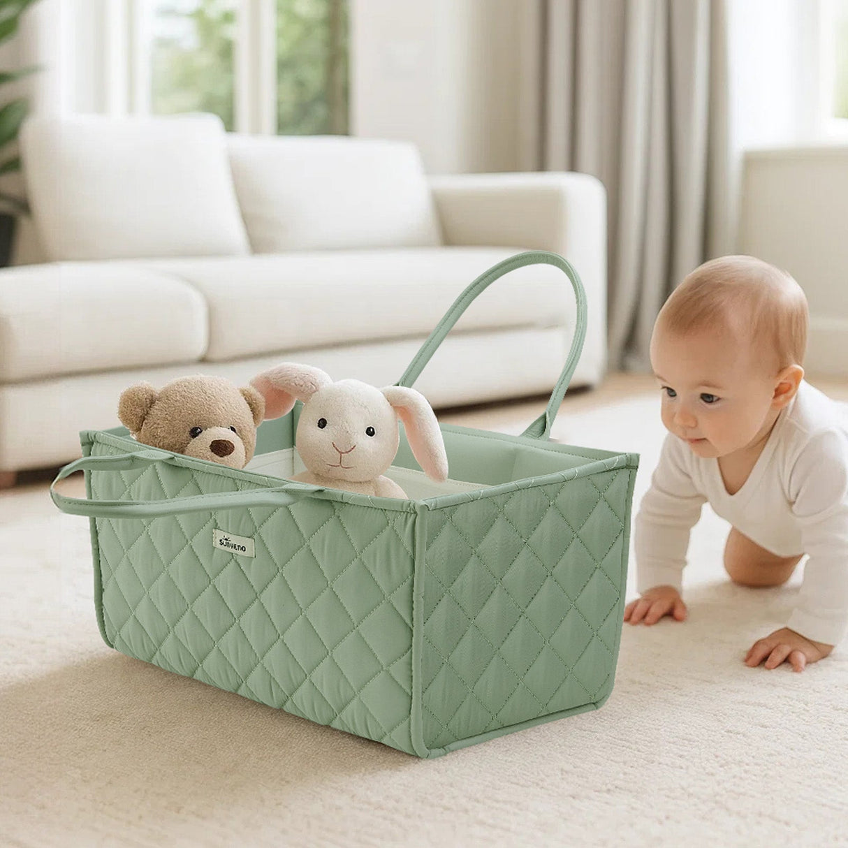 Quilted Diaper Caddy Organizer