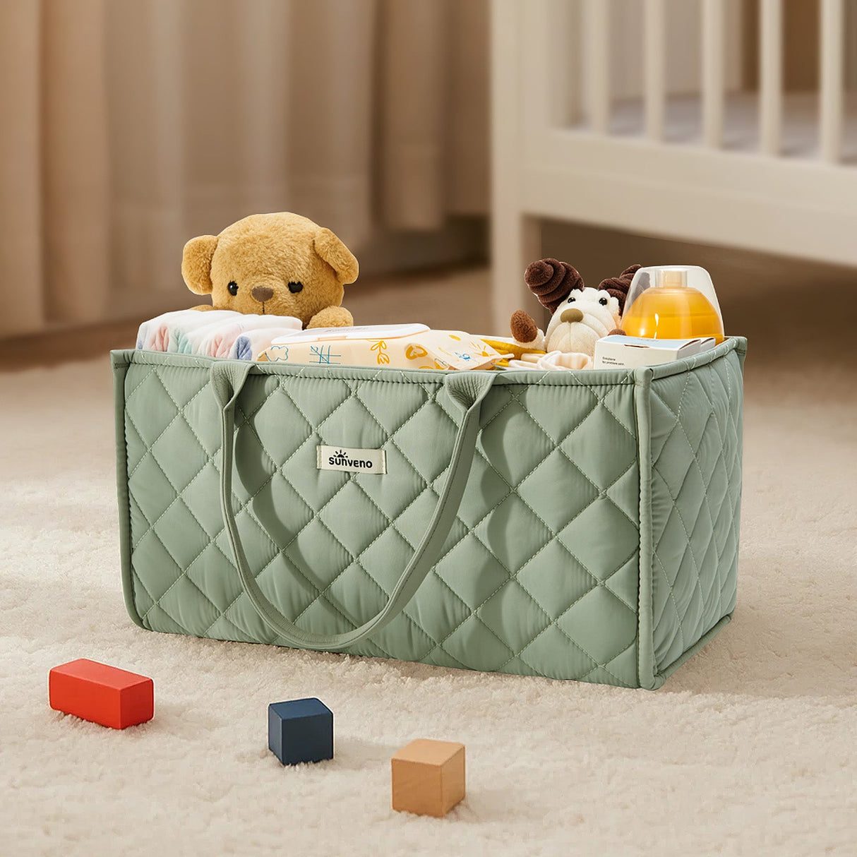Quilted Diaper Caddy Organizer