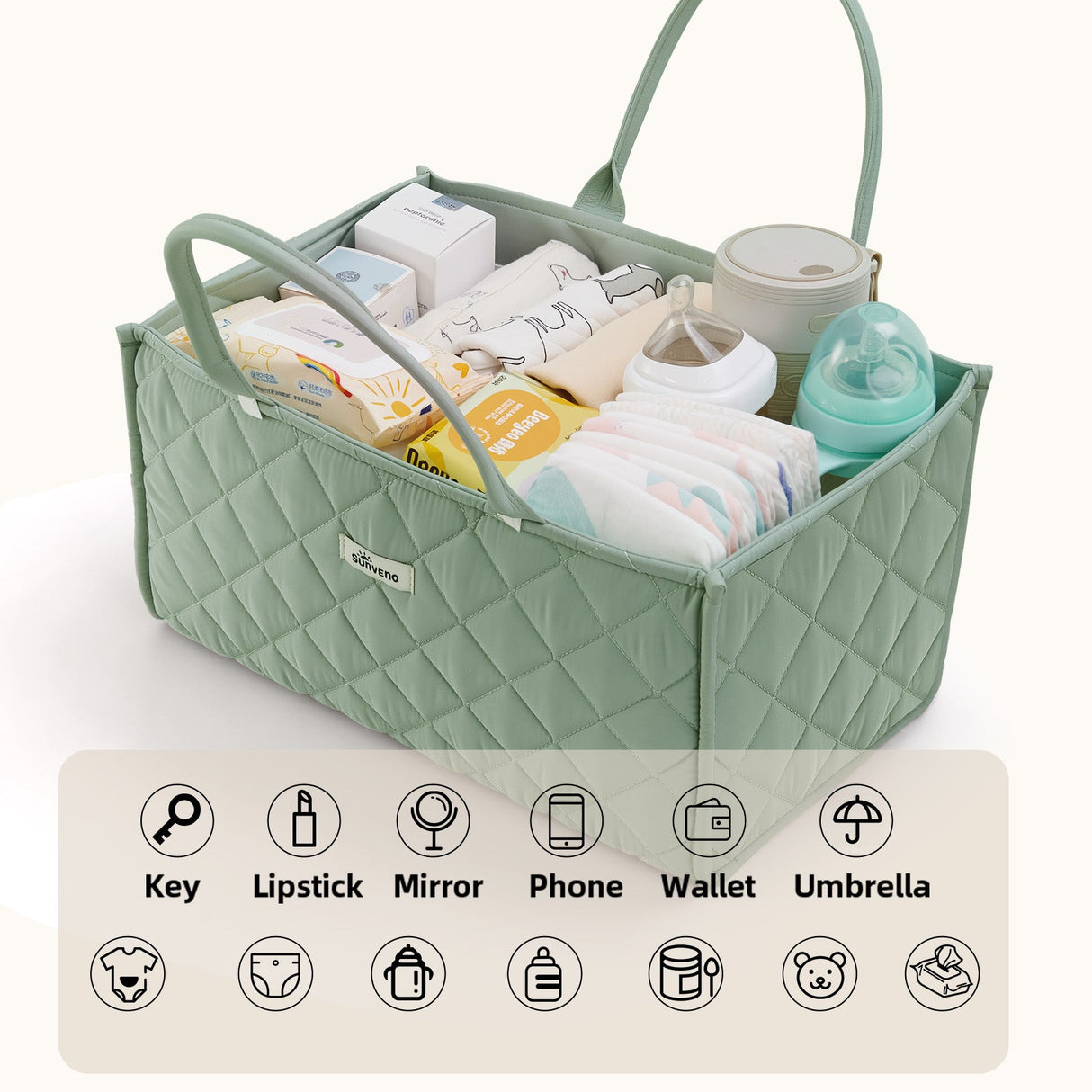 Quilted Diaper Caddy Organizer
