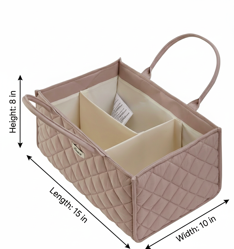 Quilted Diaper Caddy Organizer