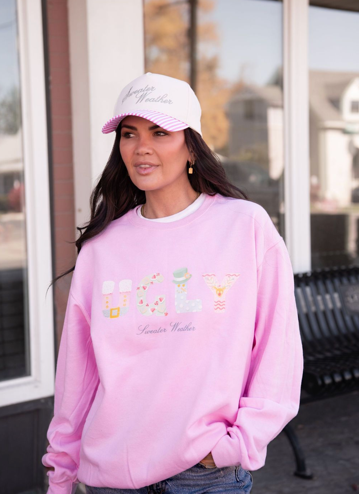 SWEATER WEATHER ♡ holiday junkie x embroidered hat