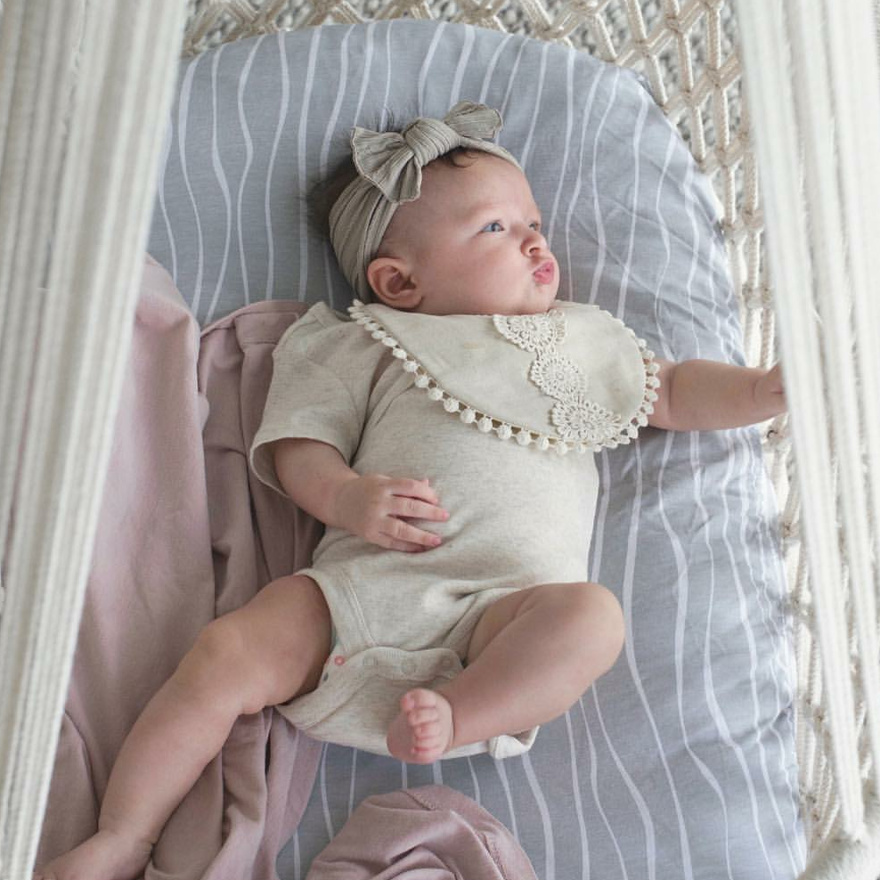 Bassinet Sheet Set - Grey & White Abstract - HoneyBug