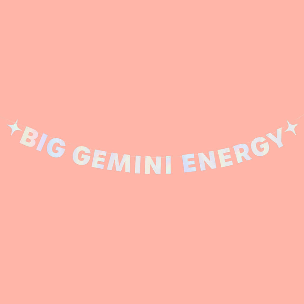 Big Gemini Energy Banner - Iridescent Foil Banner