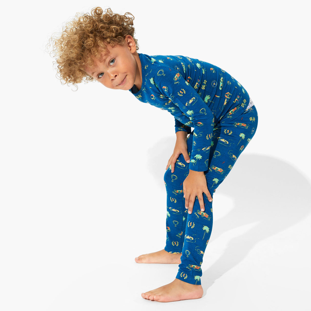 Monaco Blue Bamboo Kids Pajamas - HoneyBug