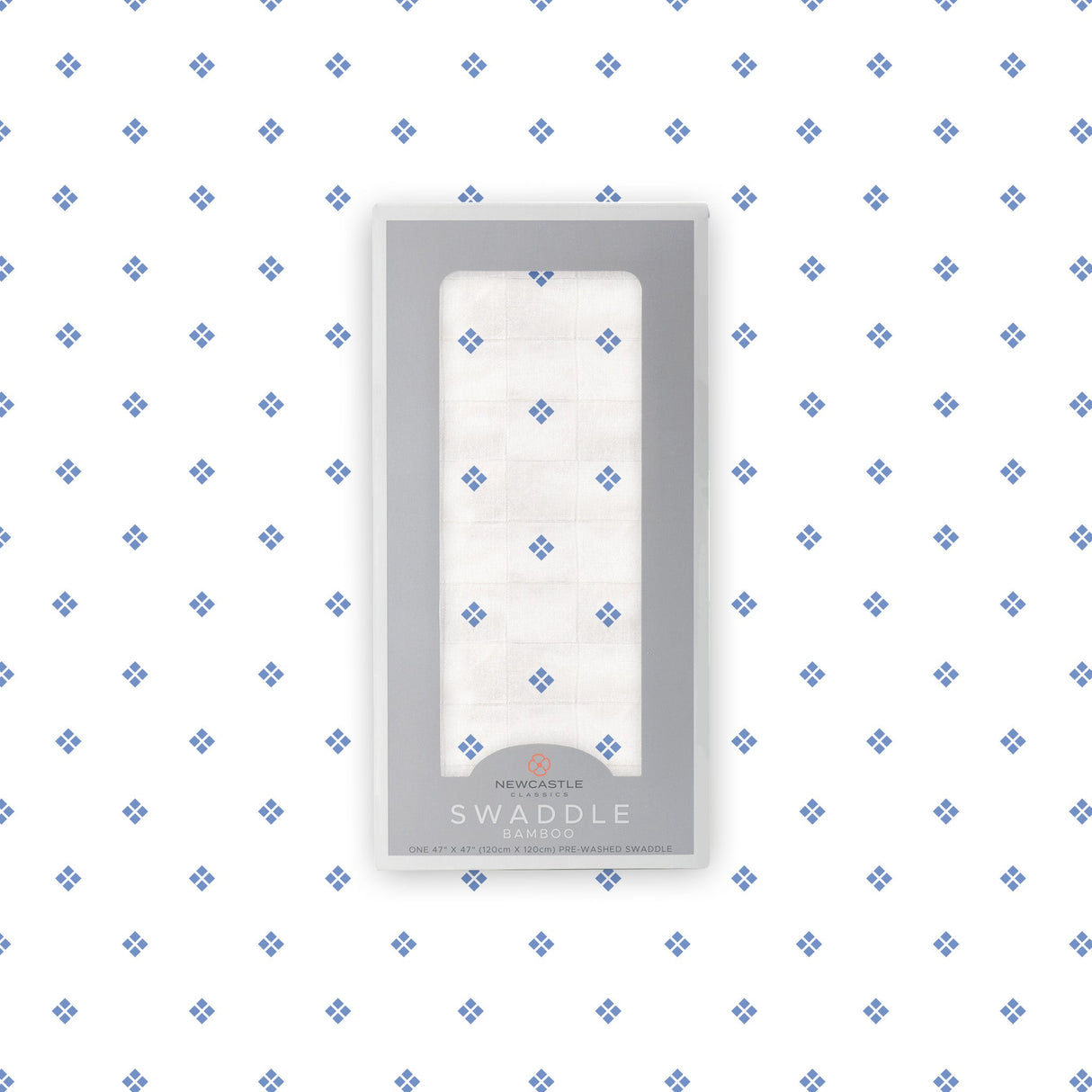 Periwinkle Diamond Polka Dot Swaddle - HoneyBug
