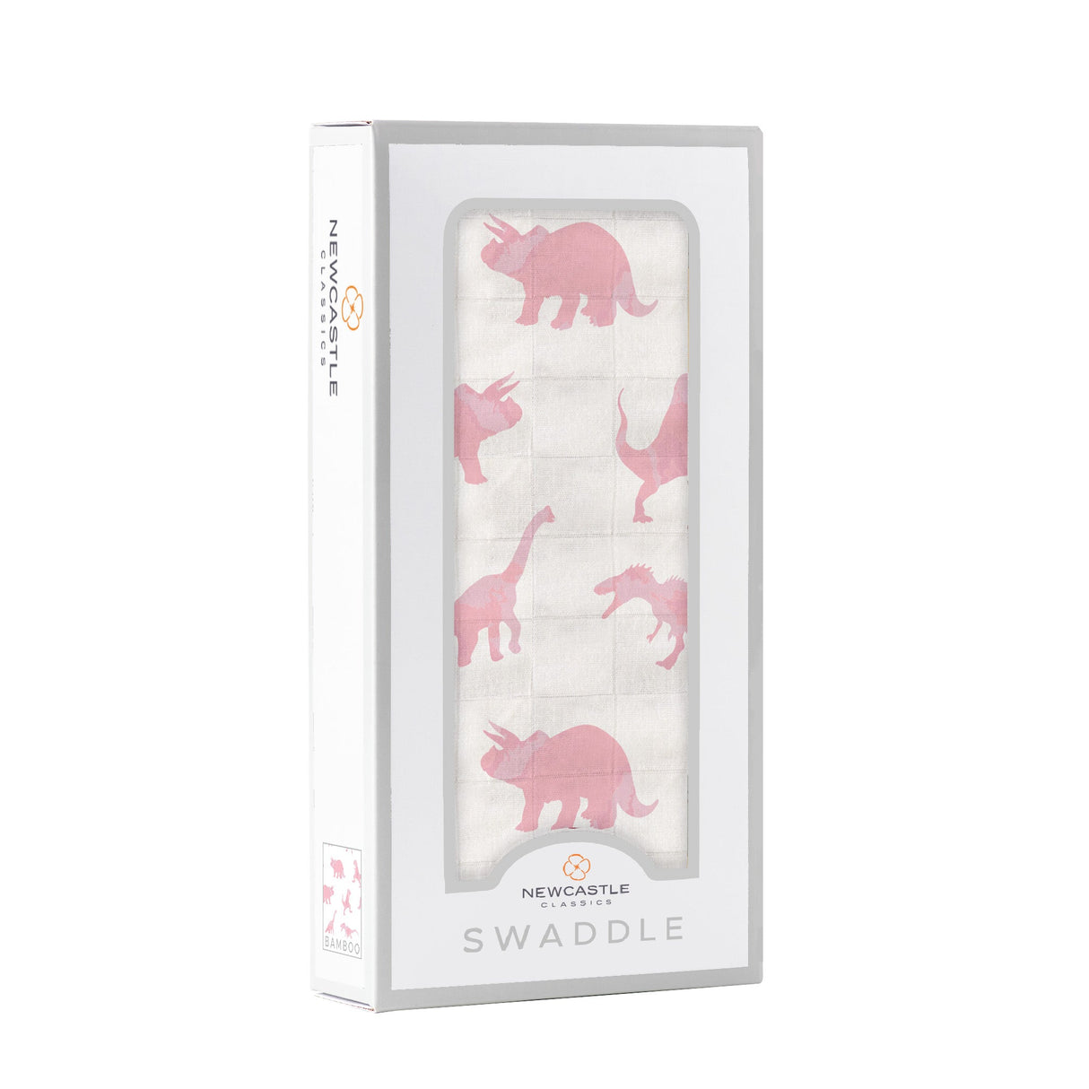 Pink Dinosaurs Bamboo Muslin Swaddle - HoneyBug