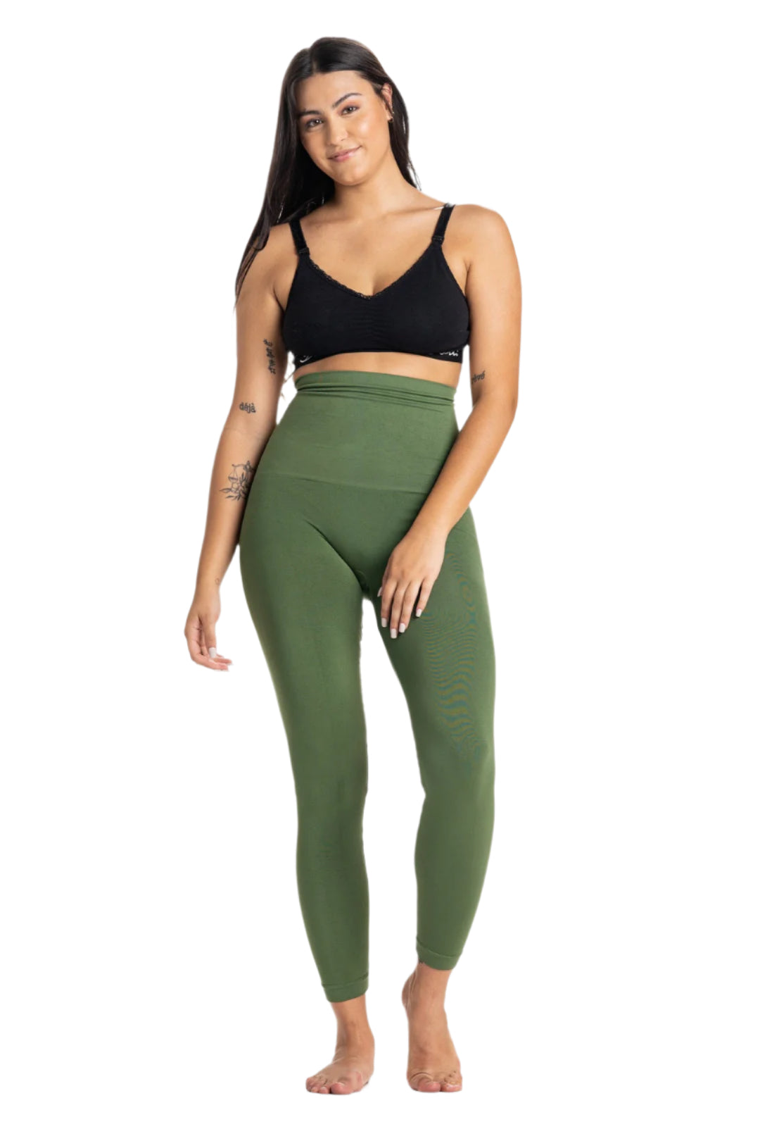 Snapback™ Postpartum Leggings - Olive - HoneyBug
