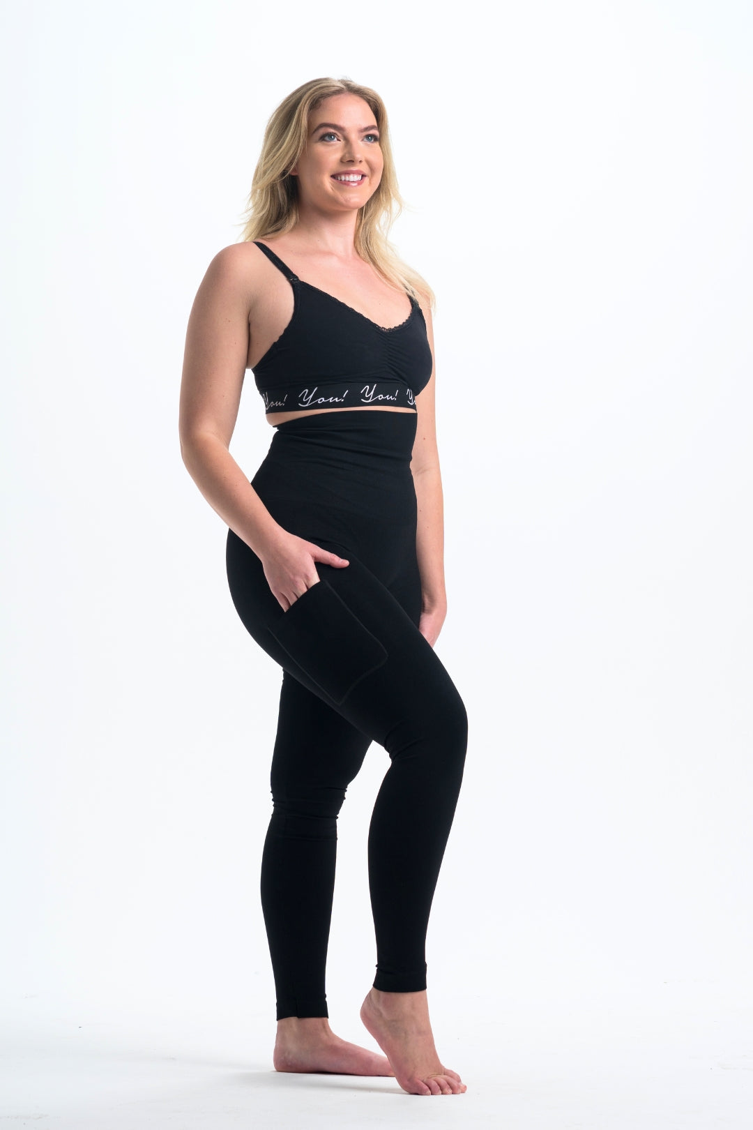 Snapback™ Postpartum Leggings - Black - HoneyBug