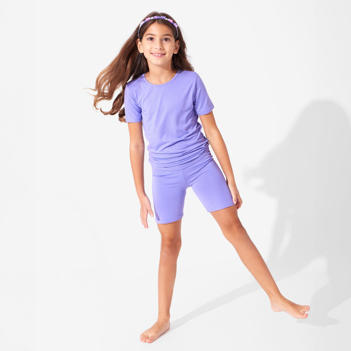 Poppin Purple Bamboo Kids Pajama Short Set - HoneyBug