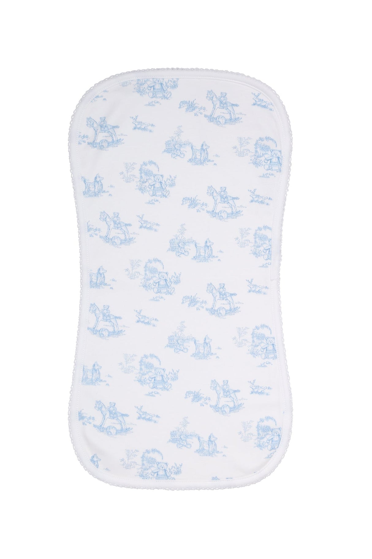 Blue Toile Burp Cloth - HoneyBug