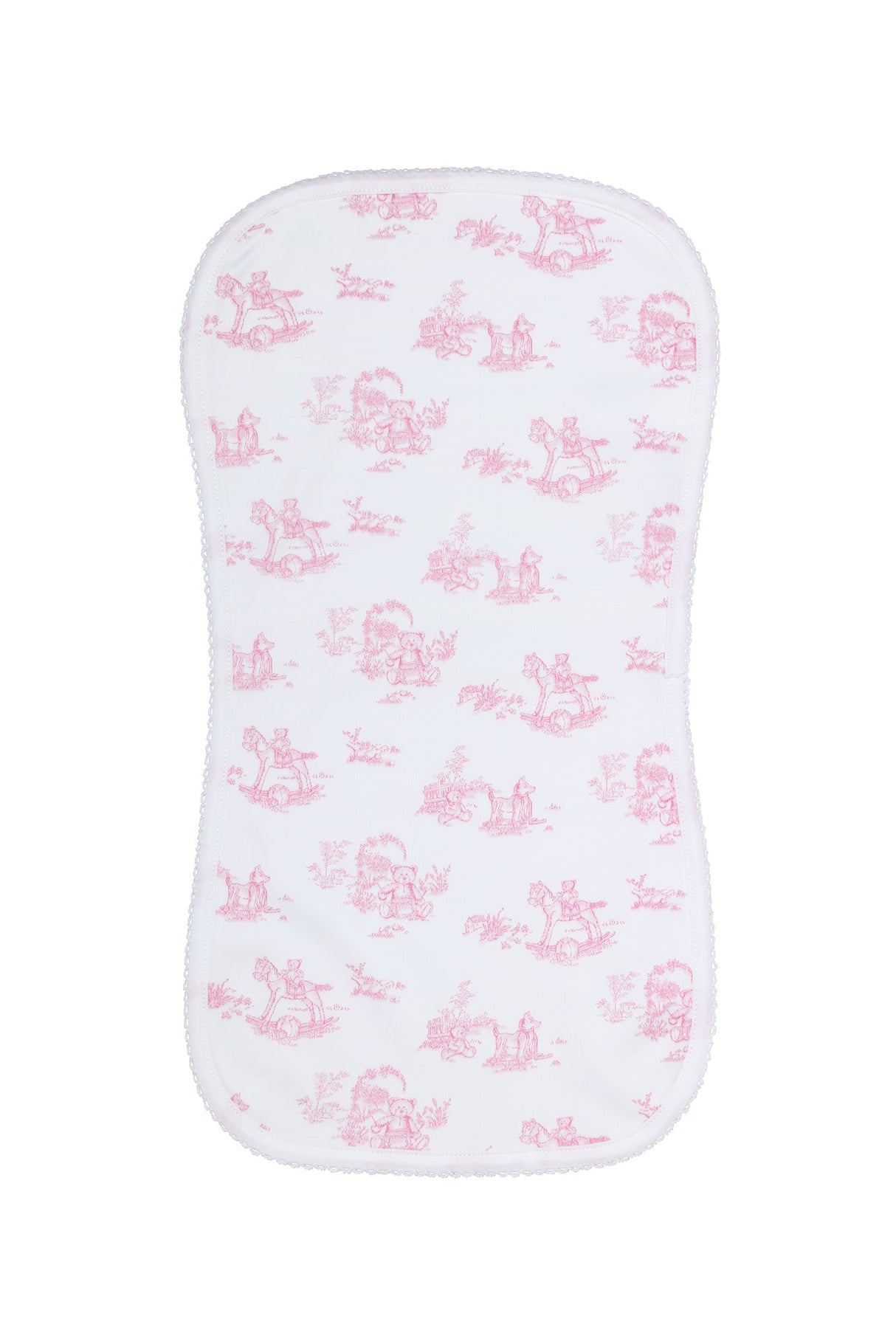 Pink Toile Burp Cloth - HoneyBug