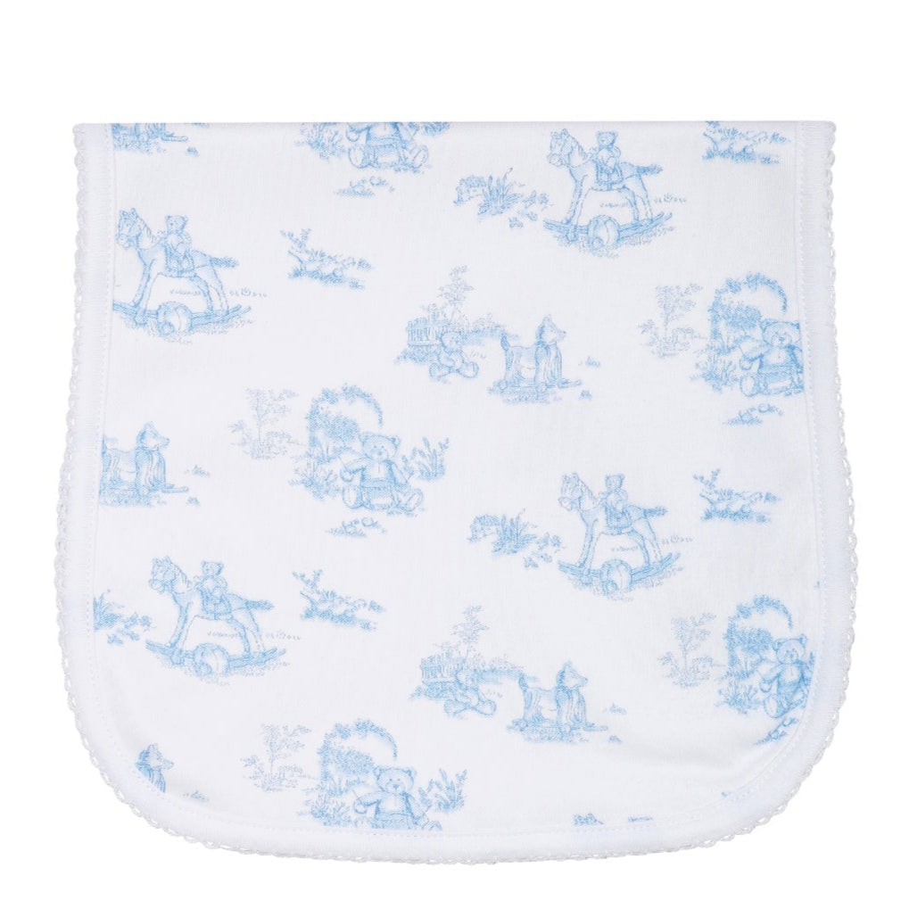 Blue Toile Burp Cloth - HoneyBug