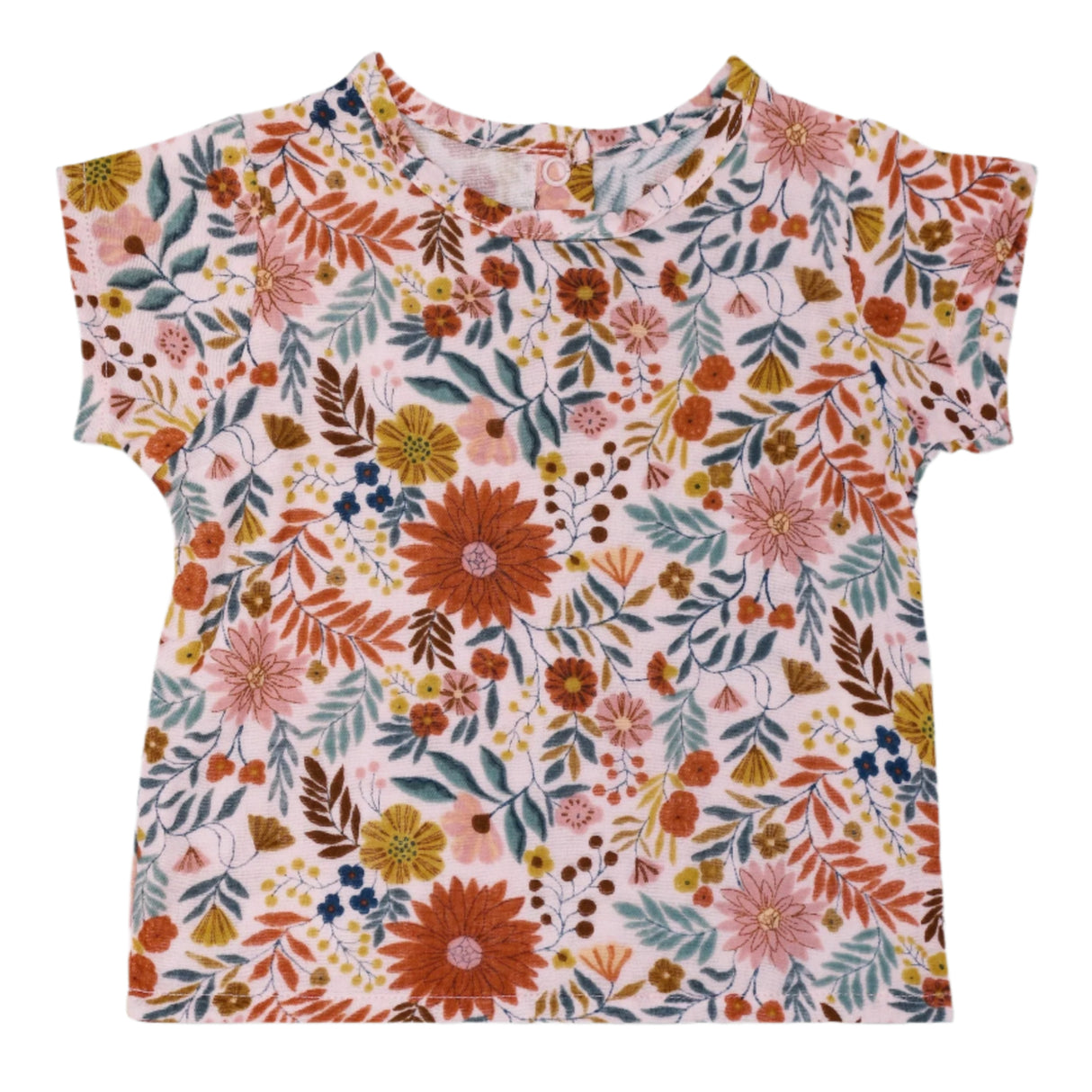Muslin Short Sleeve Shirt - Zinnia Bloom - HoneyBug
