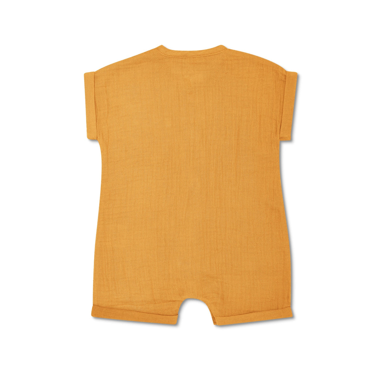 Muslin Short Sleeve Romper - Mustard - HoneyBug