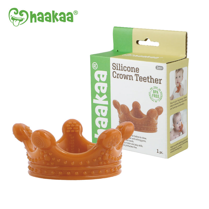 Haakaa Silicone Crown Teether - Amber - HoneyBug