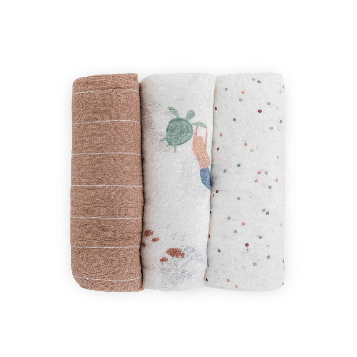 Cotton Muslin Swaddle Blanket 3 Pack - Mermaids - HoneyBug