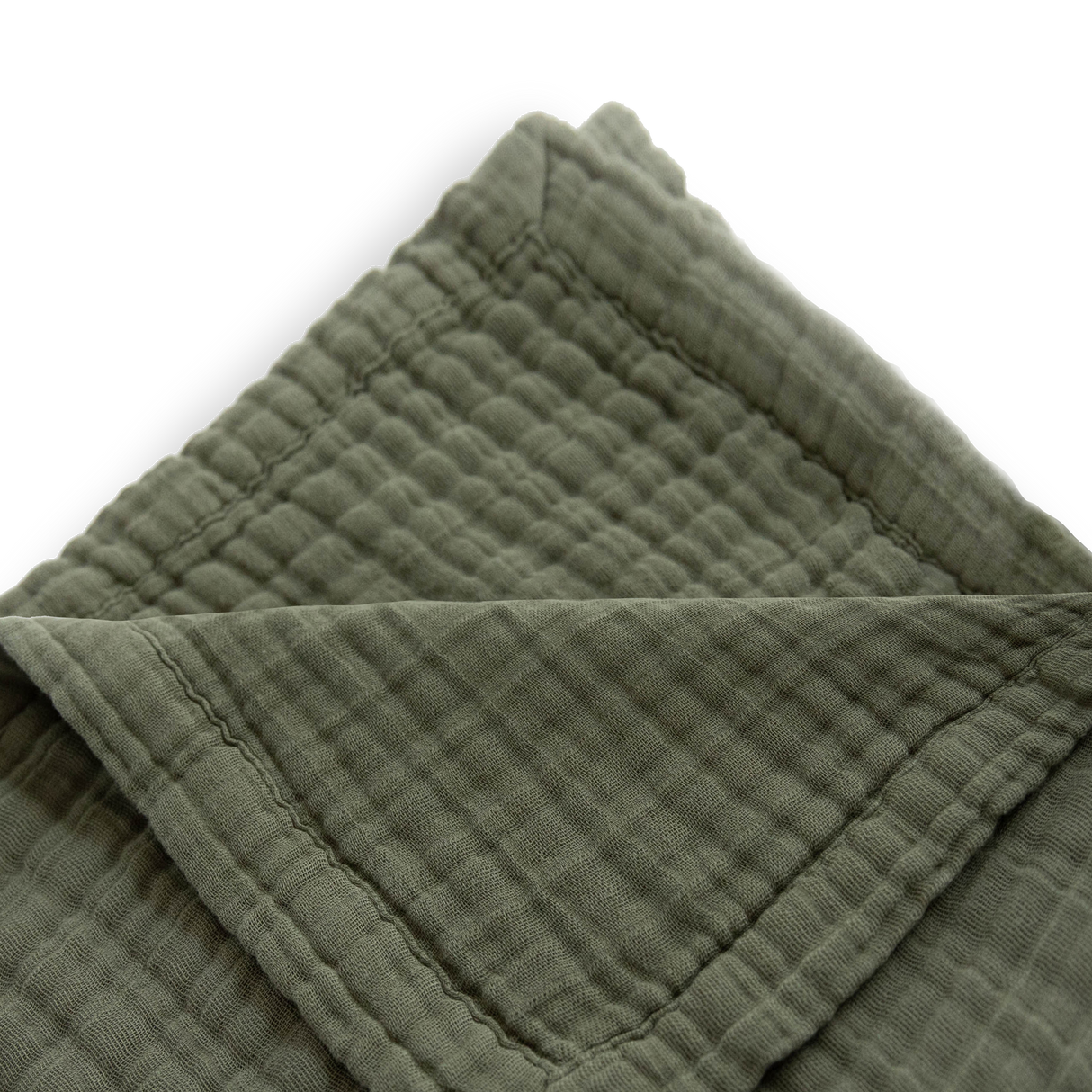 Cotton Muslin Quilted Throw - Fern - HoneyBug
