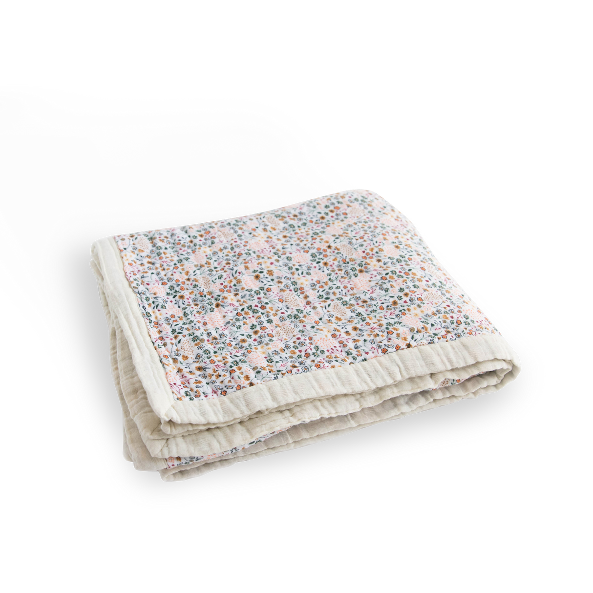 Cotton Muslin Quilted Throw - Pressed Petals - HoneyBug