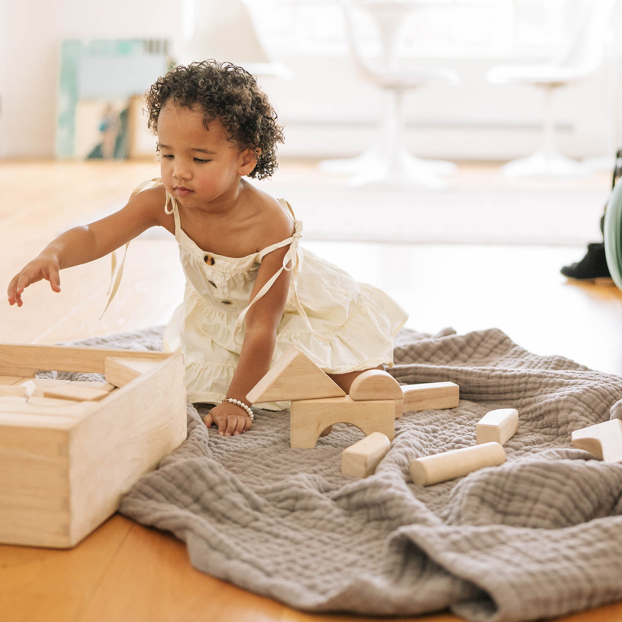 Cotton Muslin Quilted Throw - Mocha - HoneyBug