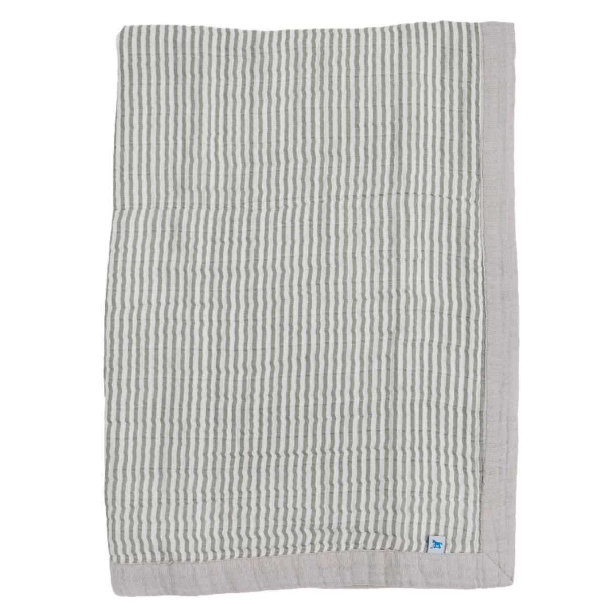 Cotton Muslin Baby Quilt - Grey Stripe - HoneyBug