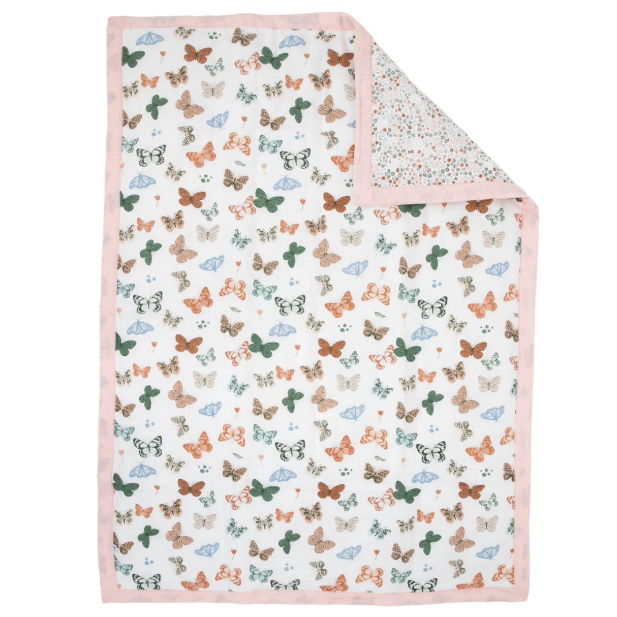 Cotton Muslin Toddler Comforter - Butterflies - HoneyBug