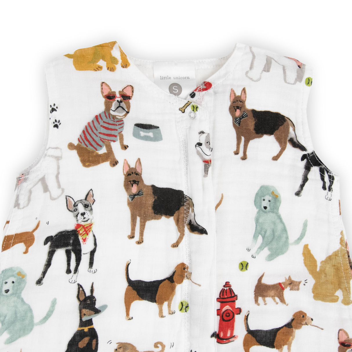 Cotton Muslin Sleep Bag - Woof - HoneyBug