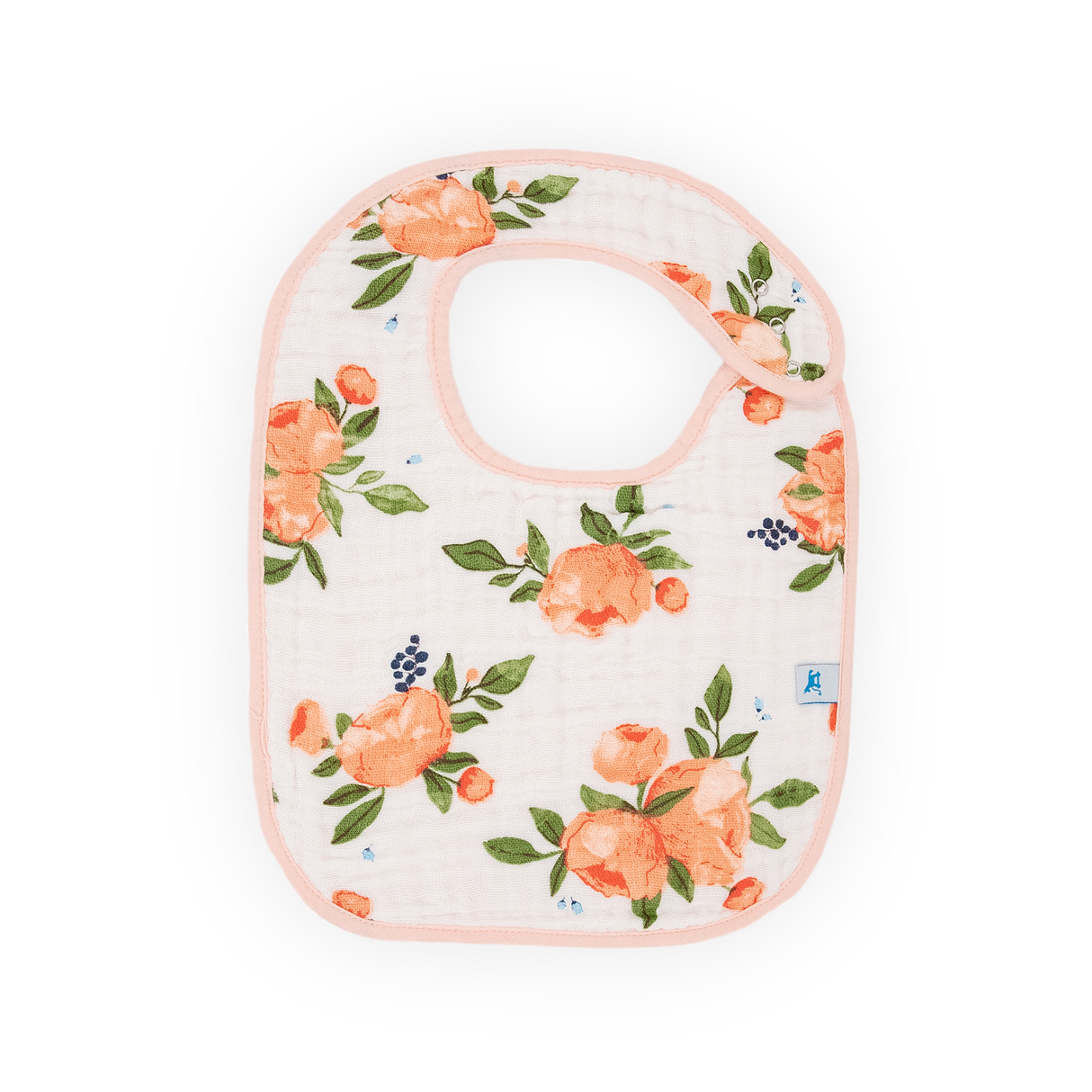 Cotton Muslin Classic Bib 3 Pack - Watercolor Roses - HoneyBug