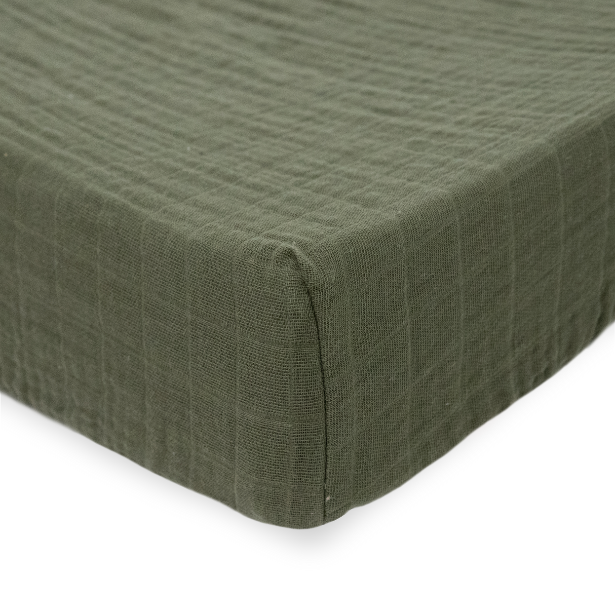 Cotton Muslin Changing Pad Cover - Fern - HoneyBug