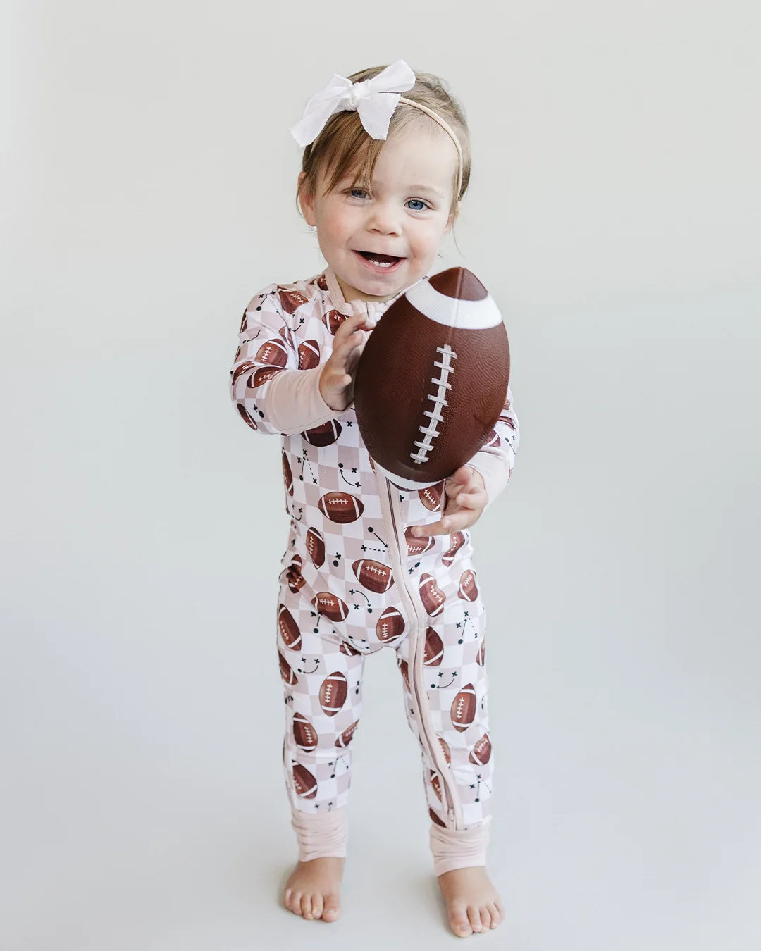 Bamboo Zip Romper | Game Day - HoneyBug