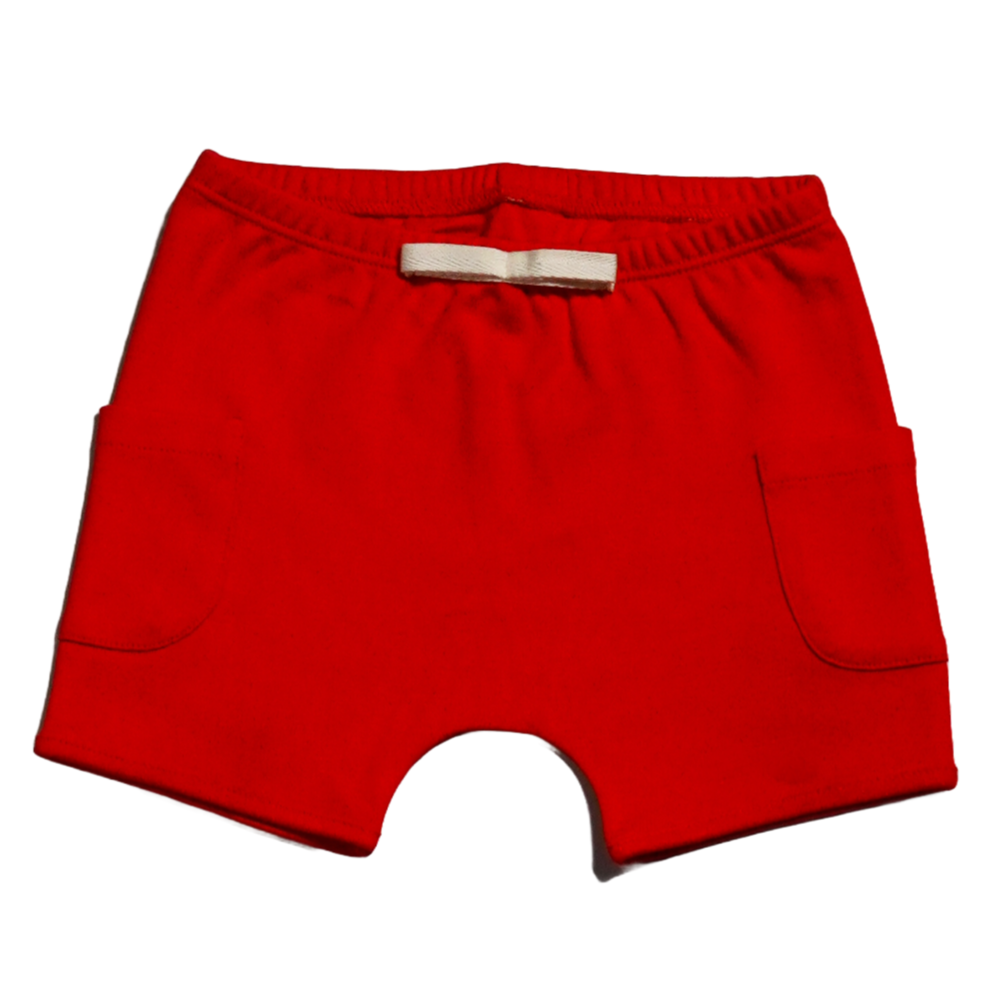 100% Peruvian Pima Cotton Shorts in Engine Red - HoneyBug