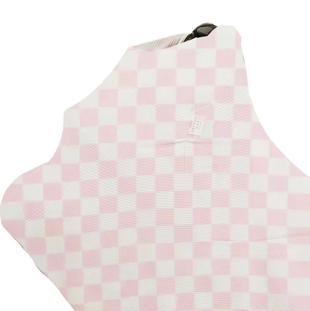 Sugar Pink & White Checkered Carseat Cover