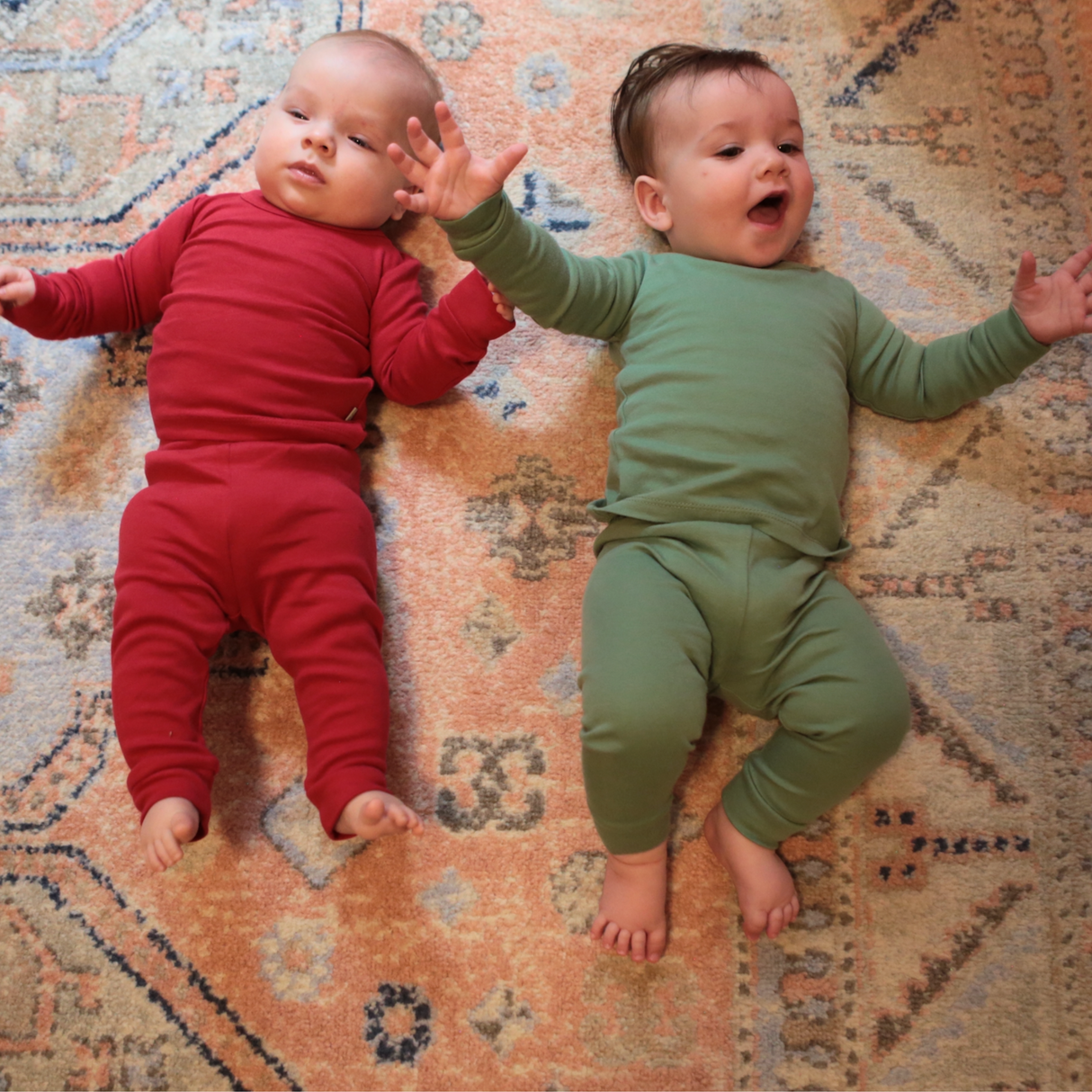 baby pajamas | Basil Green - HoneyBug