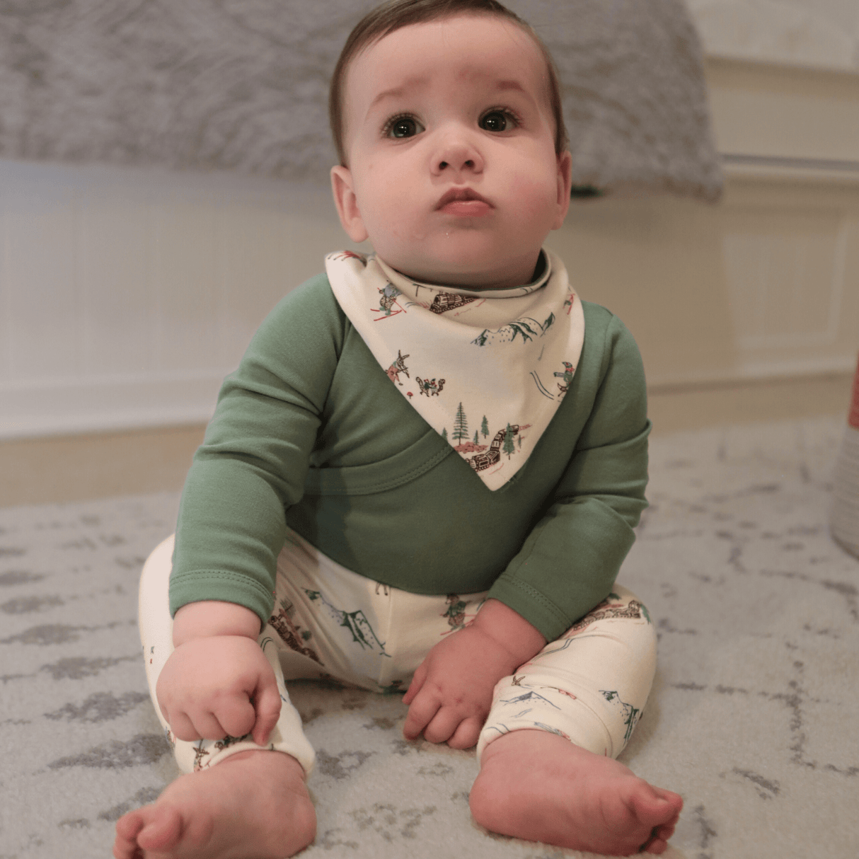 long bodysuit | Basil Green - HoneyBug