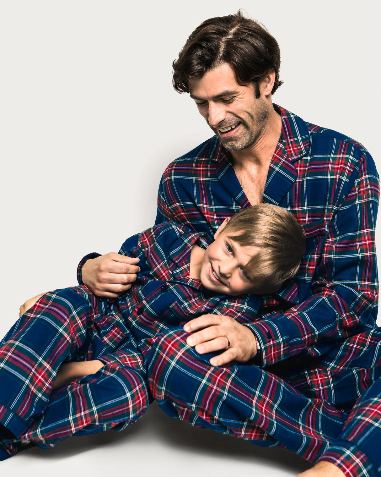 Kid's Brushed Twill Pajama Set in Windsor Tartan - HoneyBug