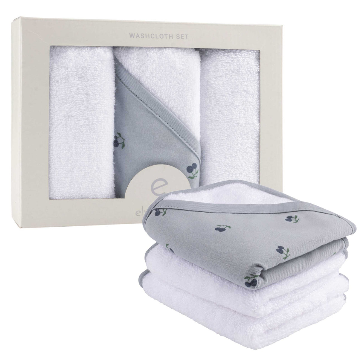 3 Pack Washcloth Set - Blue Cherries - HoneyBug