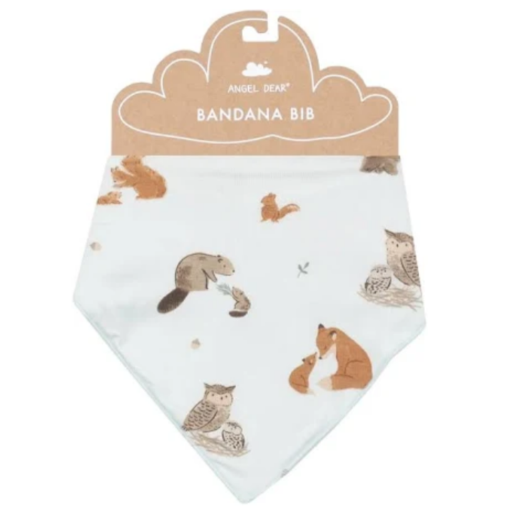 Bandana Bib - Mixed Woodland Animals - Blue - HoneyBug