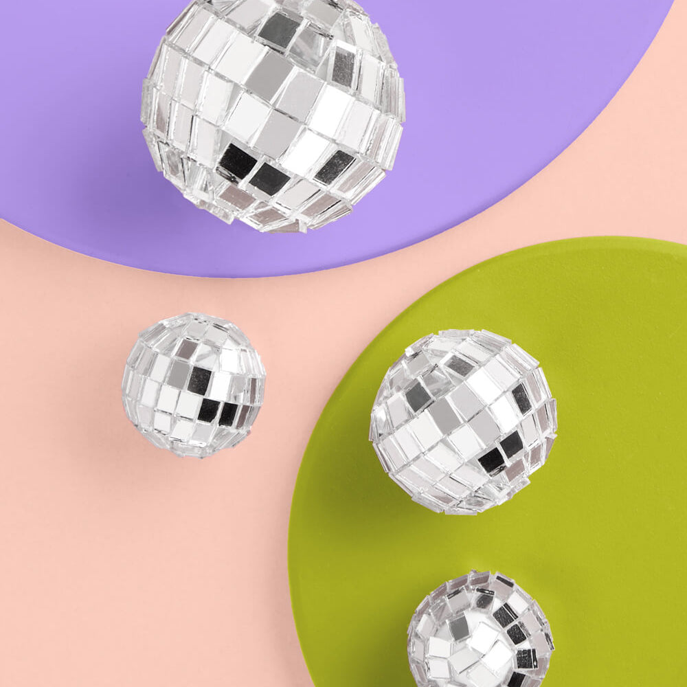 It's Disco, Baby! Topper - 4 disco ball cake toppers