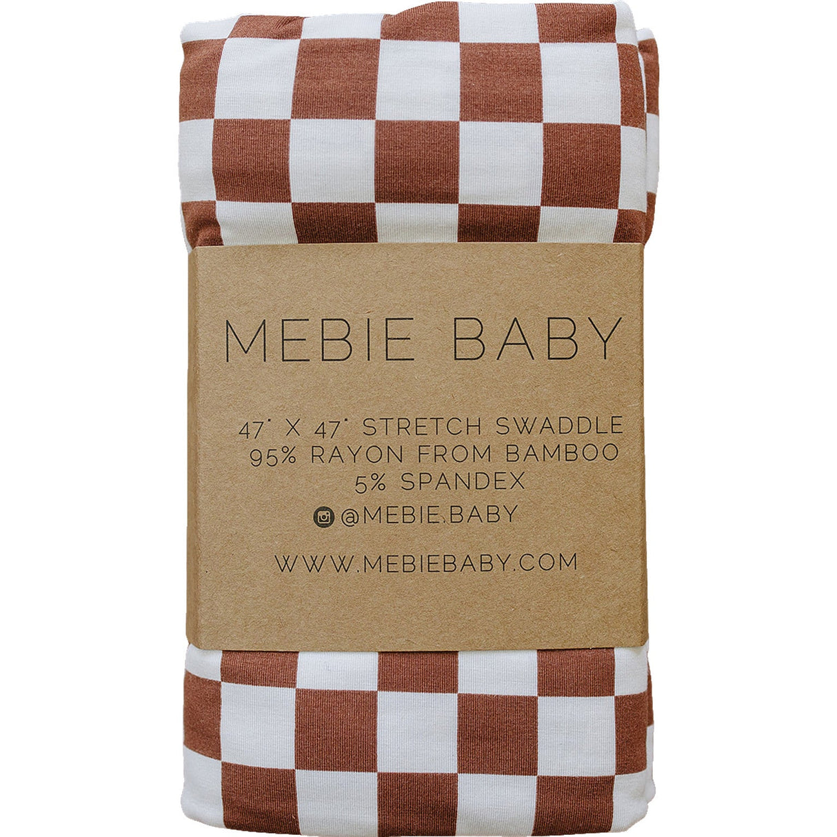 Rust Checkered Bamboo Stretch Swaddle - HoneyBug