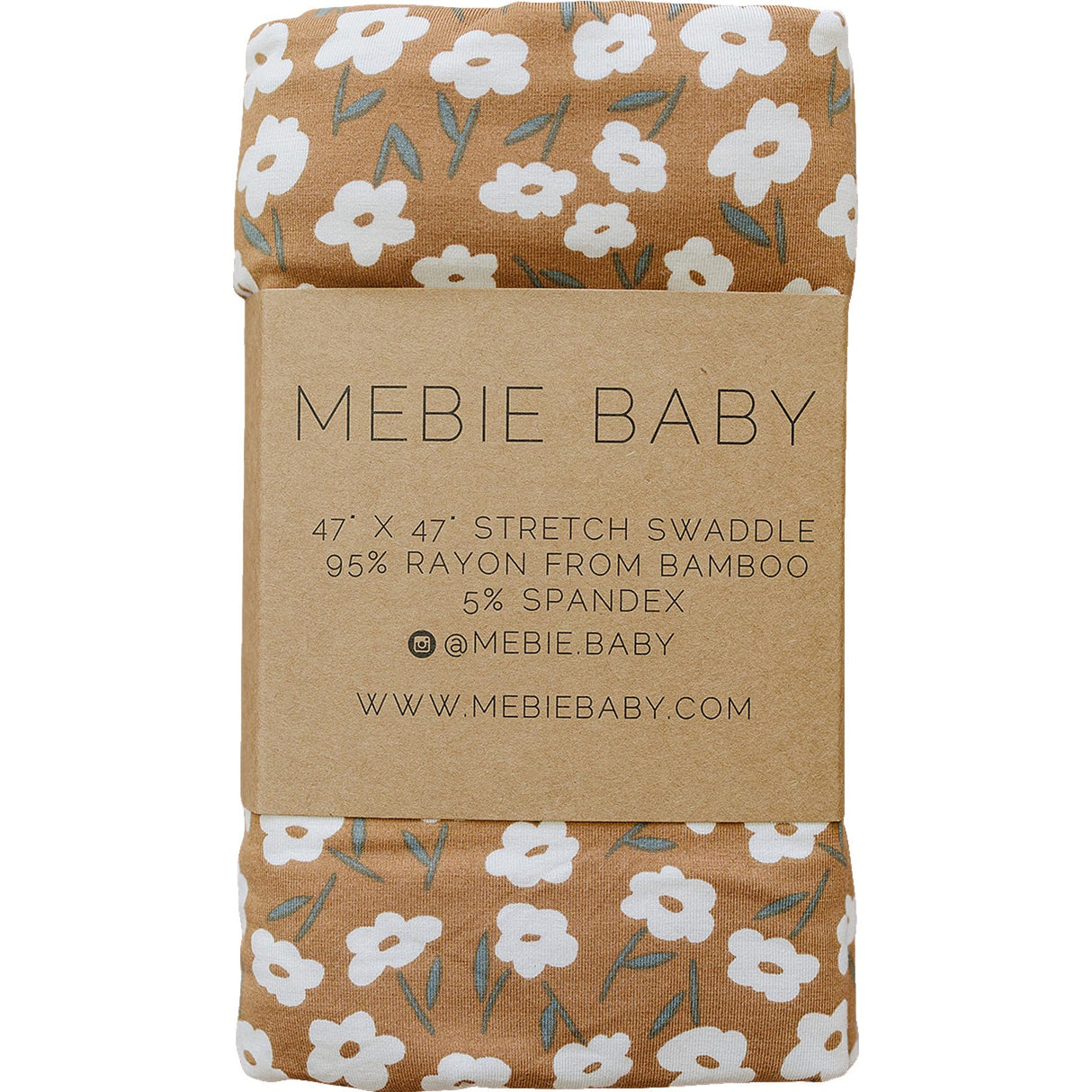 Mustard Floral Bamboo Stretch Swaddle - HoneyBug
