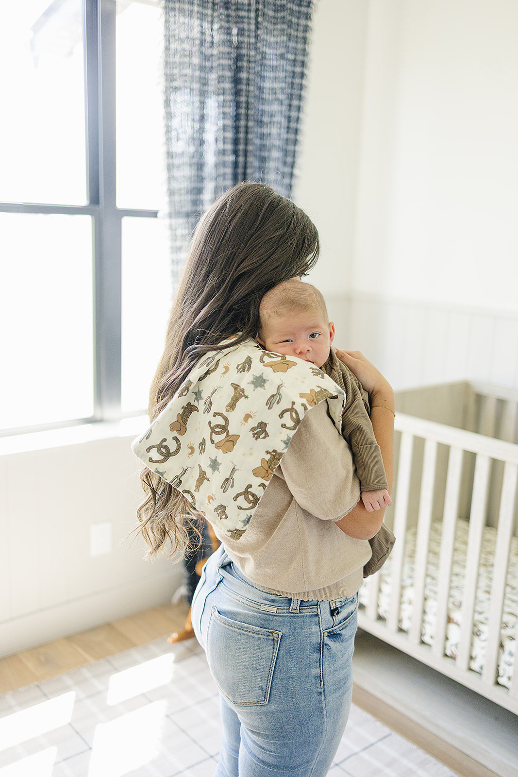 Outlaw Cowboy Muslin Burp Cloth - HoneyBug